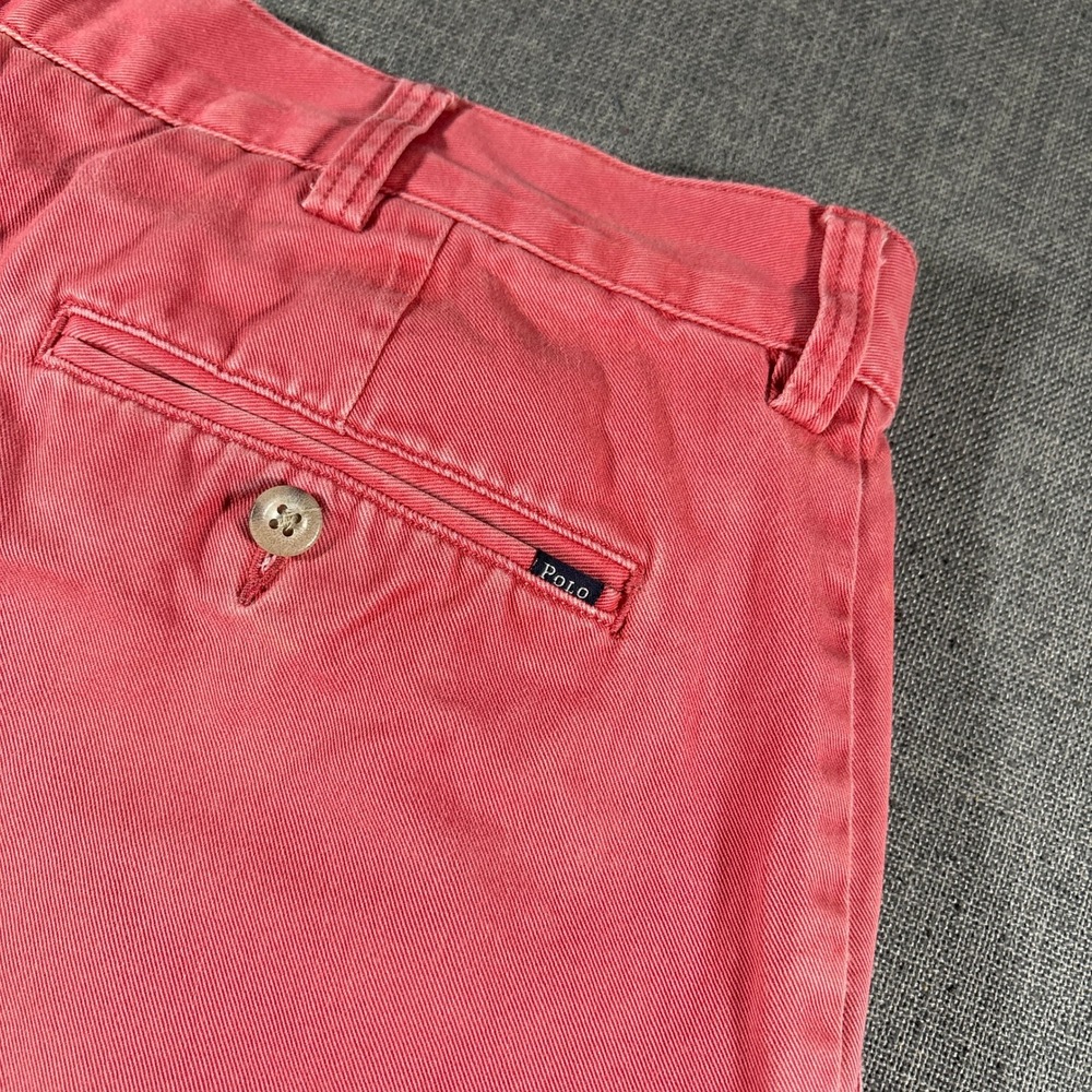 Polo Ralph Lauren Chino Shorts Mens 34 Salmon Pink Flat Front Cotton 9 Inseam